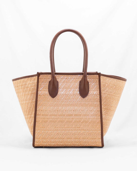 レザーメッシュトートバッグ